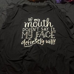 Black Tee with Playful White Text